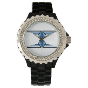 Art Deco Pattern in Blues Watch