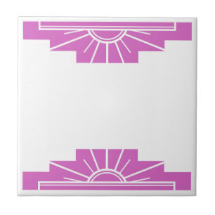 Art Deco Pattern in Bold Pink Ceramic Tile