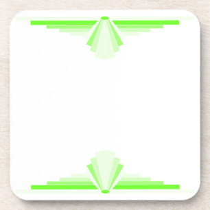 Art Deco Pattern in Bright Lime Coaster