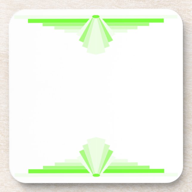Art Deco Pattern in Bright Lime Coaster (Front)