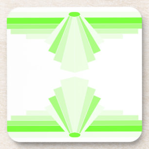 Art Deco Pattern in Bright Lime Coaster
