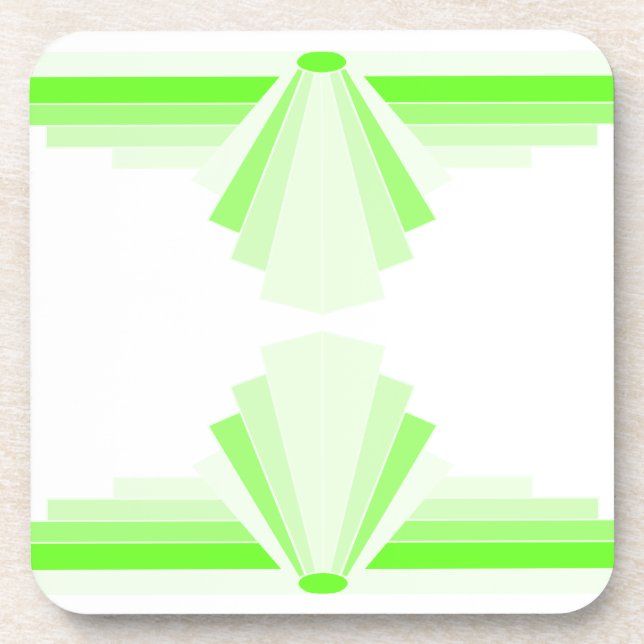 Art Deco Pattern in Bright Lime Coaster (Front)
