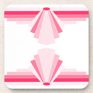 Art Deco Pattern in Bright Pink Coaster
