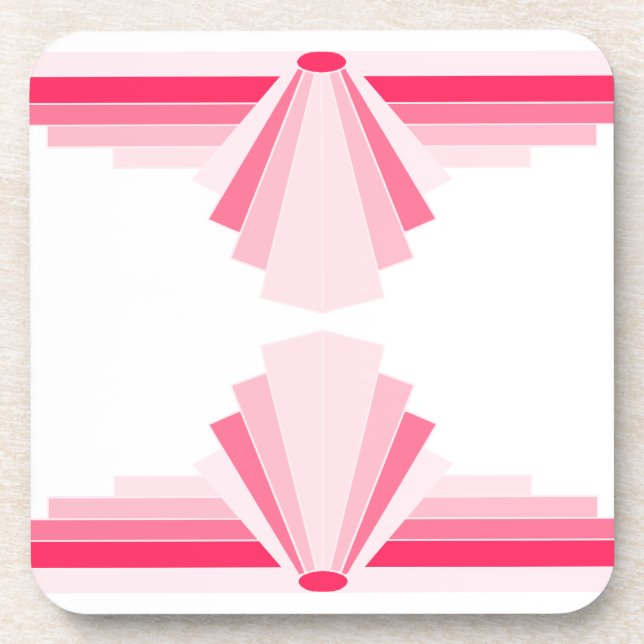 Art Deco Pattern in Bright Pink Coaster (Front)