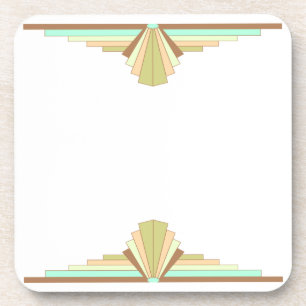 Art Deco Pattern in Brown & Green Coaster