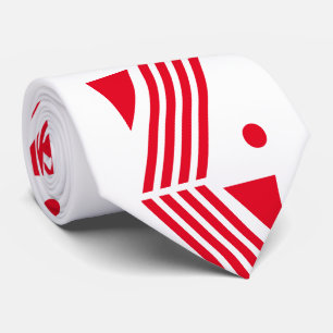 art deco pattern in festive white red tie