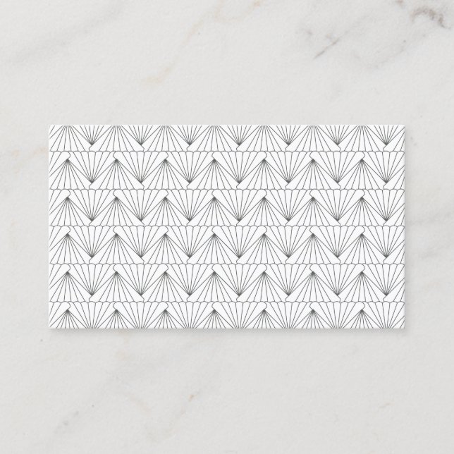 ART DECO PATTERN in GRAY Business Card (Front)