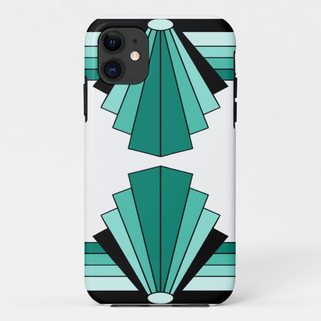 Art Deco Pattern in Greens Case-Mate iPhone Case (Back)