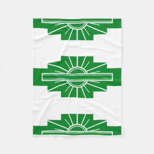 Art Deco Pattern in Greens Fleece Blanket