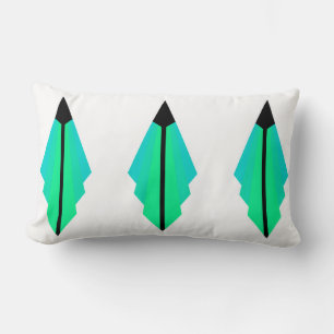 Art Deco Pattern in Greens Lumbar Cushion