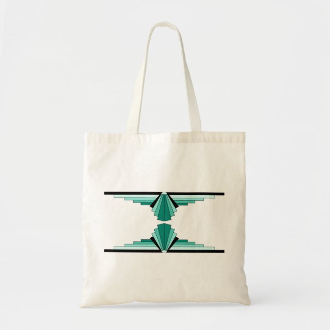 Art Deco Pattern in Greens Tote Bag (Front)