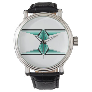 Art Deco Pattern in Greens Watch