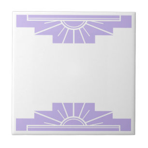 Art Deco Pattern in Lilac Ceramic Tile