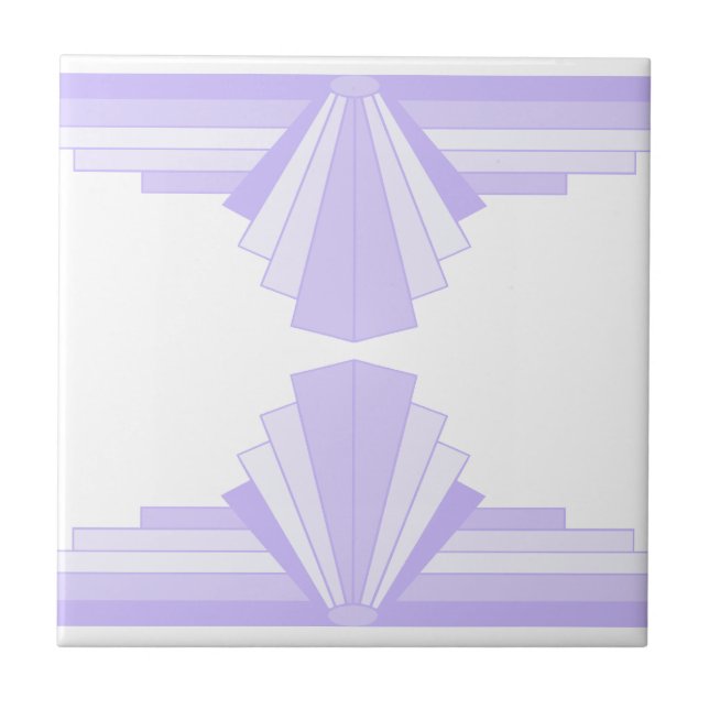 Art Deco Pattern in Lilac Ceramic Tile (Front)