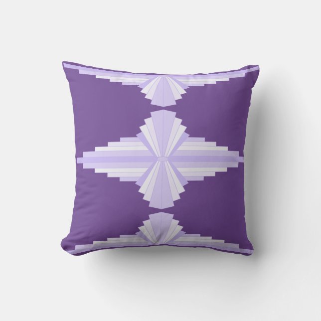Art Deco Pattern in Lilac Cushion (Front)