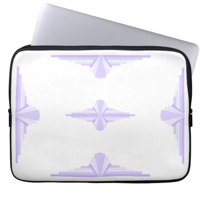 Art Deco Pattern in Lilac Laptop Sleeve (Front)