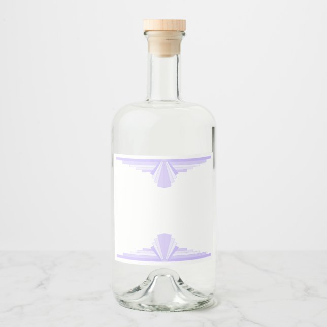 Art Deco Pattern in Lilac Liquor Bottle Label (Front)