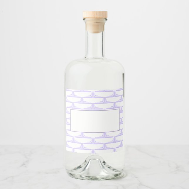 Art Deco Pattern in Lilac Liquor Bottle Label (Front)