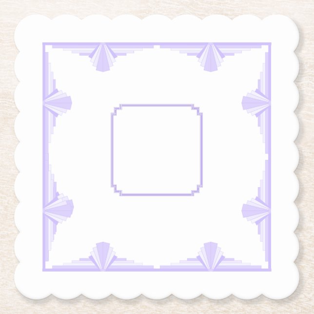 Art Deco Pattern in Lilac Paper Coaster (Front)