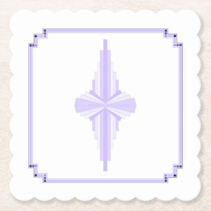 Art Deco Pattern in Lilac Paper Coaster