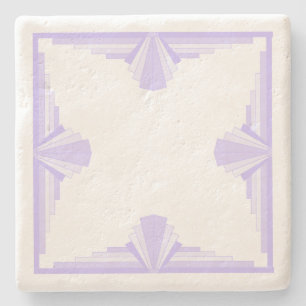 Art Deco Pattern in Lilac Stone Coaster