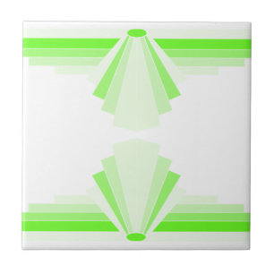 Art Deco Pattern in Lime Ceramic Tile