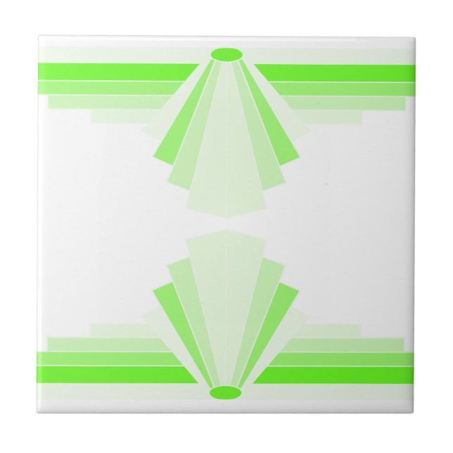 Art Deco Pattern in Lime Ceramic Tile (Front)