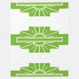 Art Deco Pattern in Lime Fleece Blanket