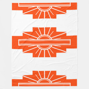 Art Deco Pattern in Orange Fleece Blanket