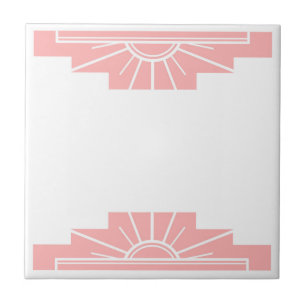 Art Deco Pattern in Peach Ceramic Tile