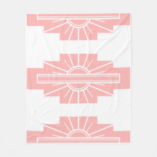 Art Deco Pattern in Peach Fleece Blanket