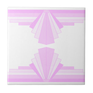 Art Deco Pattern in Pink Ceramic Tile