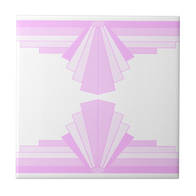 Art Deco Pattern in Pink Ceramic Tile (Front)