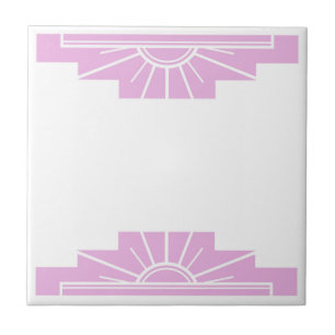 Art Deco Pattern in Pink Ceramic Tile