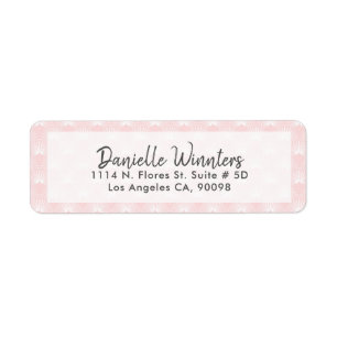 Art-deco Pattern In Pink & White Return Address Label