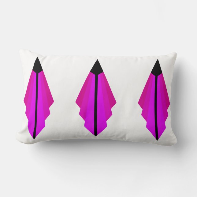 Art Deco Pattern in Pinks Lumbar Cushion (Front)