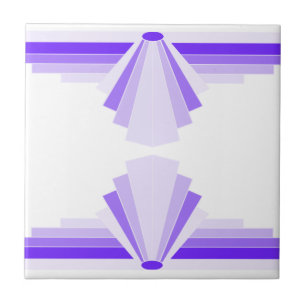 Art Deco Pattern in Purple Ceramic Tile