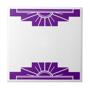 Art Deco Pattern in Purple Ceramic Tile