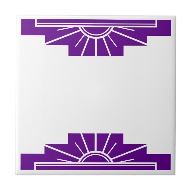 Art Deco Pattern in Purple Ceramic Tile (Front)