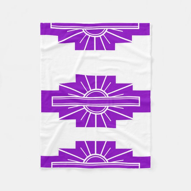 Art Deco Pattern in Purple Fleece Blanket (Front)