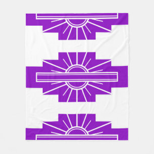 Art Deco Pattern in Purple Fleece Blanket