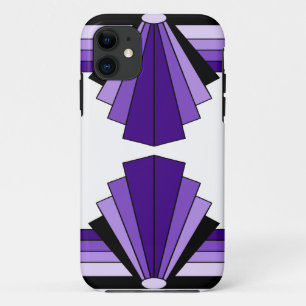 Art Deco Pattern in Purples iPhone 11 Case