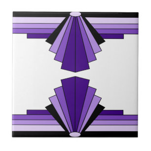 Art Deco Pattern in Purples Tile