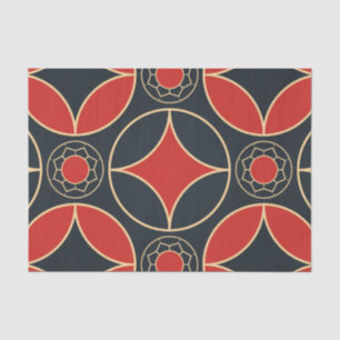 art deco pattern in red and black tissue paper