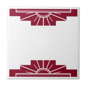 Art Deco Pattern in Red Ceramic Tile