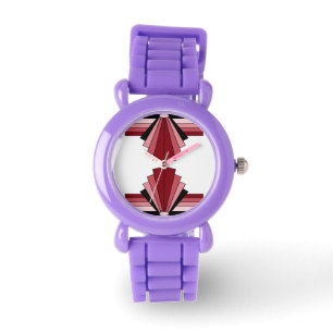 Art Deco Pattern in Reds Watch