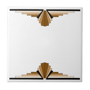 Art Deco Pattern in Tan Ceramic Tile