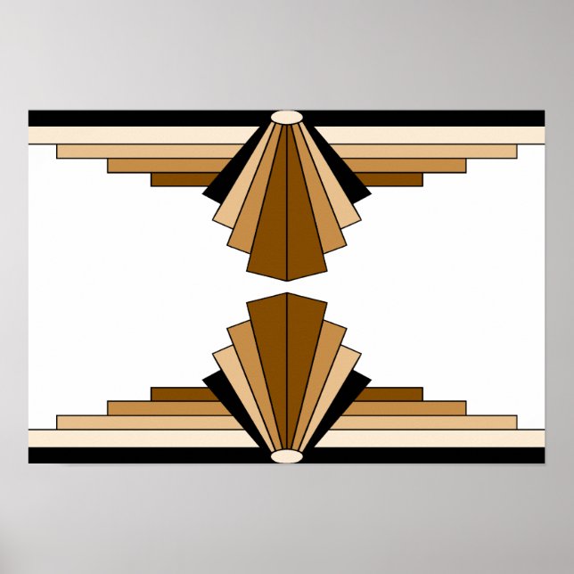 Art Deco Pattern in Tans / Browns Poster (Front)