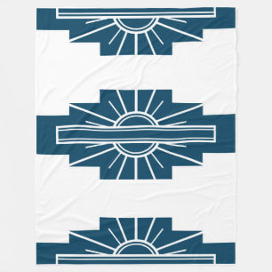 Art Deco Pattern in Teal Fleece Blanket