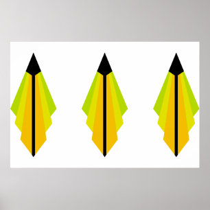 Art Deco Pattern in Yellow and Lime Poster